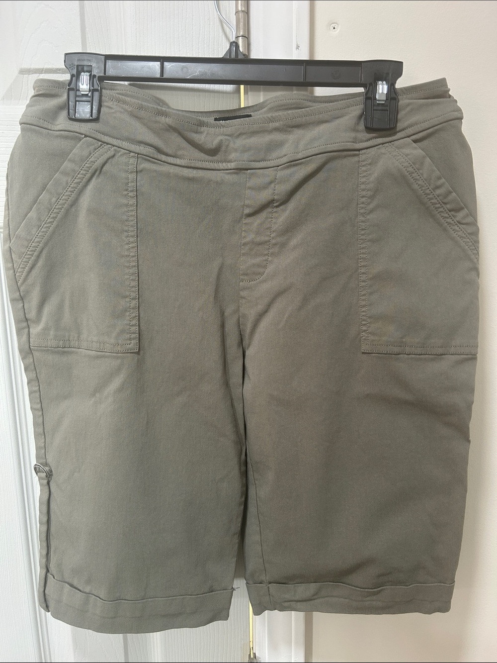 SOHO Khaki Olive Green Utility Bermuda Shorts | Gorpcore Earthcore Cargo Shorts